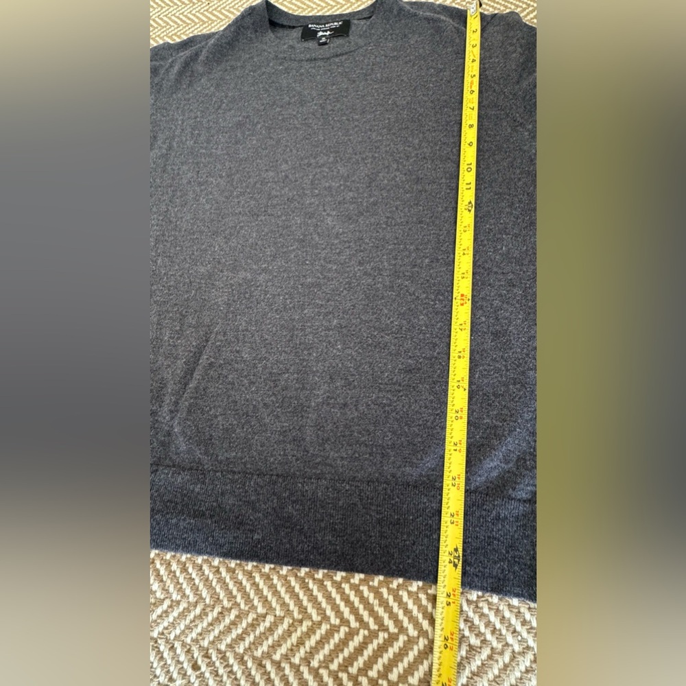 Banana Republic Italian Merino Wool Crew Sweater Dark Charcoal Heather XL - Picture 6 of 8